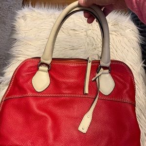 Red Italian leather handbag
